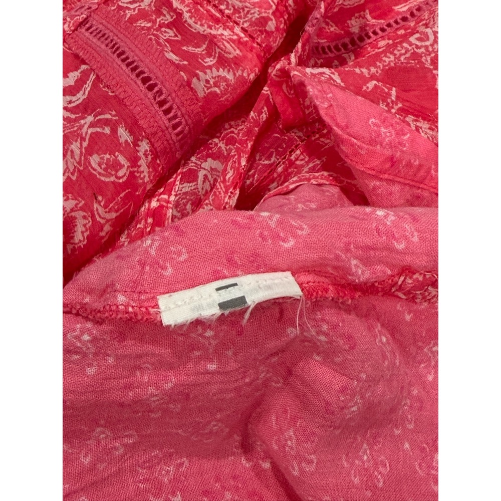 Abercrombie & Fitch Pink Paisley Floral Tassel Peasant Blouse Top Small - Picture 5 of 6